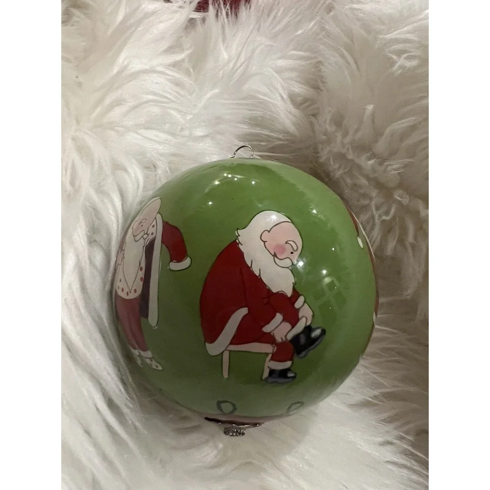 Pier 1 Li Bien 2015 Santa Getting Dressed Christmas Eve Mouth Blown Glass